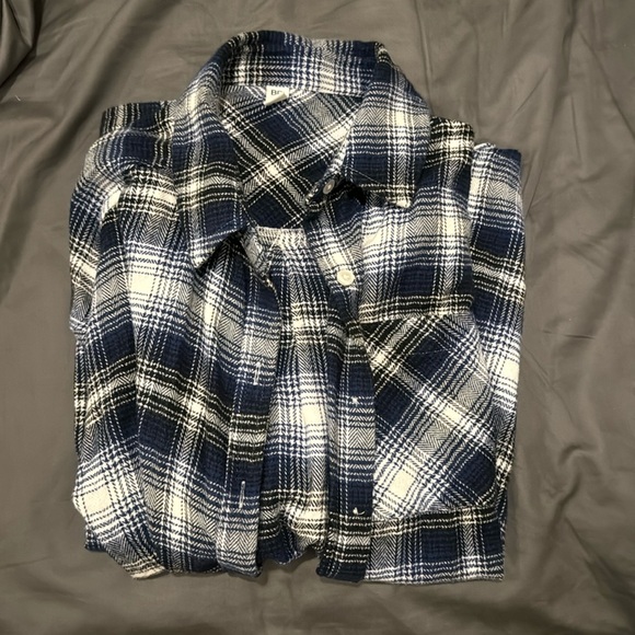 nordstrom bp blue plaid flannel long sleeve - Picture 1 of 2